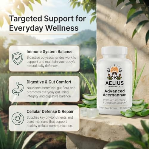Aelius Naturals Advanced Acemannan Aloe Vera Capsules