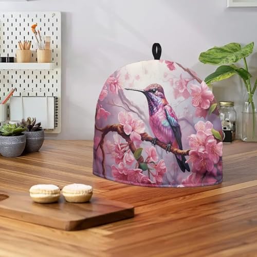 Image of Cherry Blossom Tea Cozy for Teapot Insulated Hummingbird Tea Cozies Tea Kitchen Accessory Pot Cozy Home Decorative Tea Pot Cozy for Women