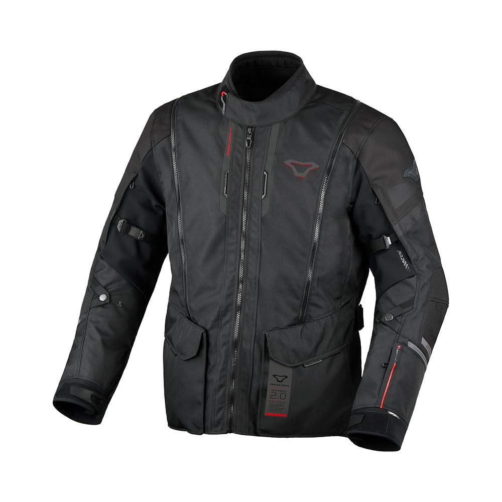 Macna Air Hybrid 2.0 wodoodporna kurtka tekstylna motocyklowa, czarny, 6XL