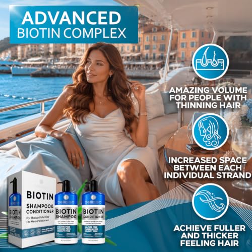 BELLISSO Biotin Shampoo and Conditioner Set - Sulfate & Paraben Free