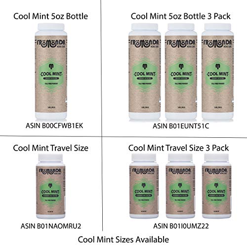 Fromonda (Cool Mint) Body Powder Spearmint & Tea Tree (5 Oz, 1-Pack) Unisex, Talc-Free, Anti-Chafing, Sweat Defense With Essential Oils #TOP4