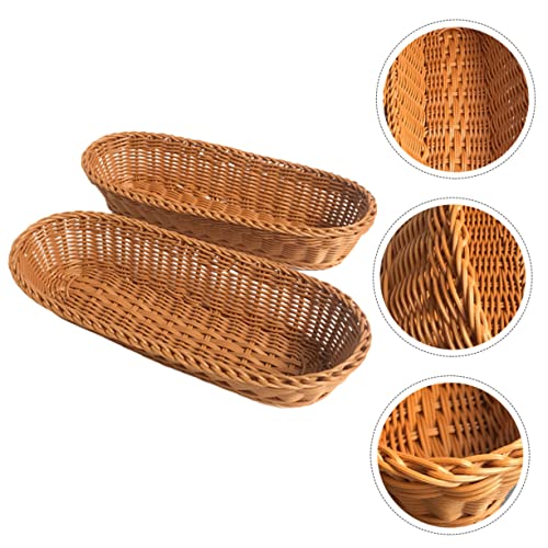 KICHOUSE Cesta oval de frutas, 2 peças, cesta para servir aperitivo de frutas, cesta de servir, cest