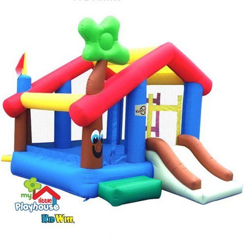 KidWise My Little Playhouse Inflatable Bouncer | Blower, Carry Bag, and Stakes Included | Fast Inflate | Fun Playhouse Theme | Residential Inflatable | Quick Ship