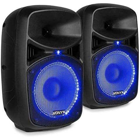 Vonyx VPS082A Altavoces Activos Portátiles con Bluetooth y Luces LED Cover