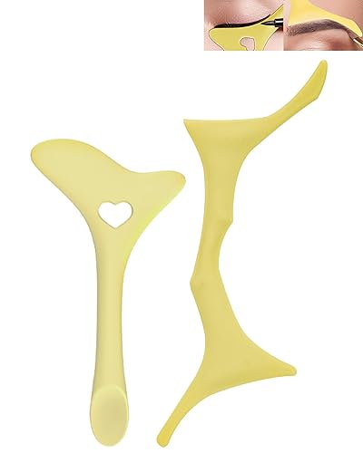 Miniatura 8 de Juego de plantillas de silicona para moldear cejas, 5 en 1 con punta alada y 6 en 1 para plantillas de cejas, kit de herramientas de maquillaje