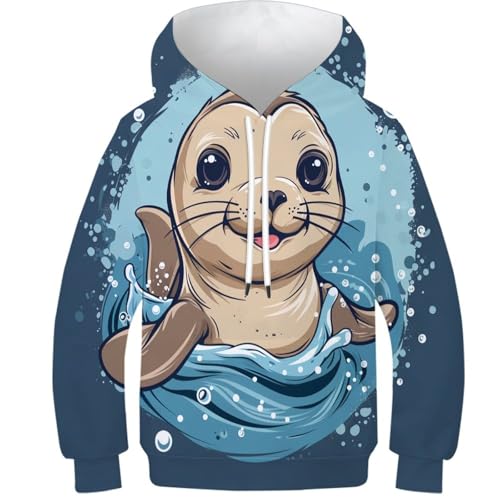 Enfants garçons hoodie imprimé amusant 3D avec poche 10-12 ans