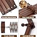 SCUNDA Hat Rack for Wall, Expandable Wall Hat Holder with 16 Hooks, 16 inch Wooden Wall Hook for Baseball Caps,Cowboy, Bag,Hoodie(Brown)