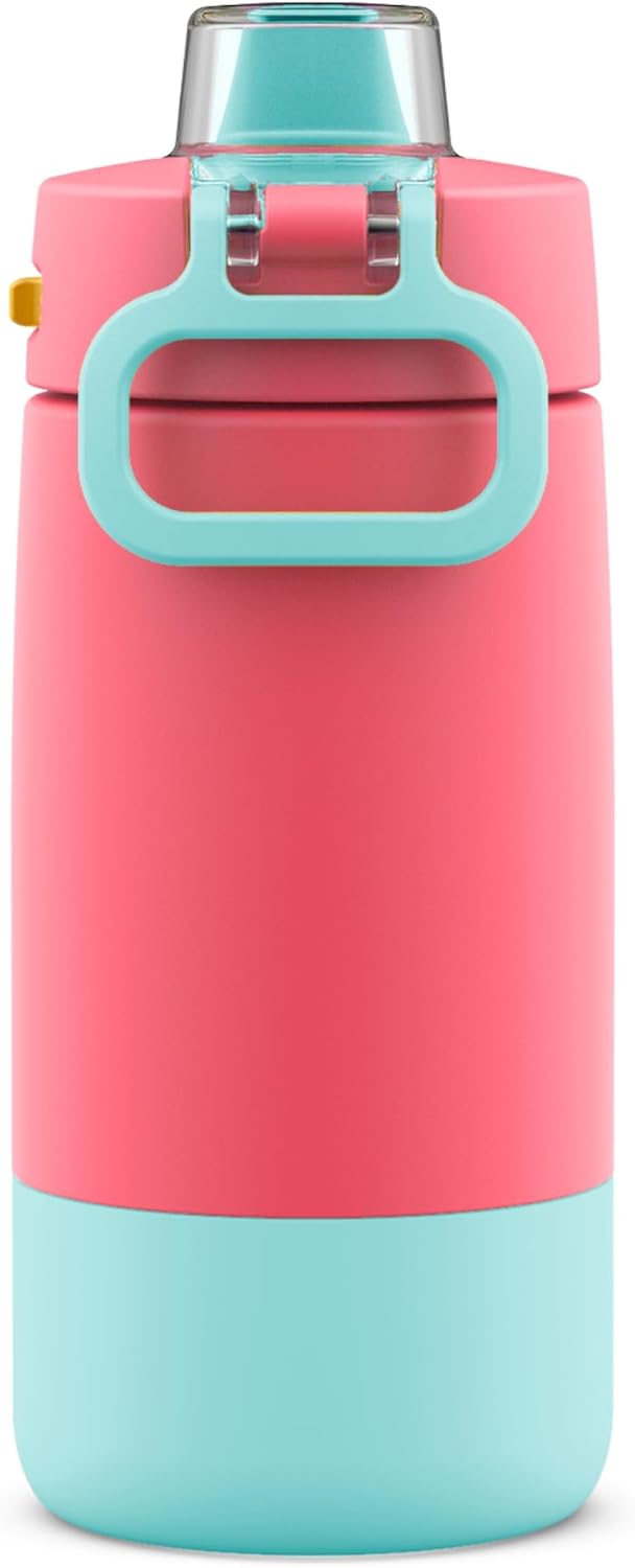 Ello Kids Colby 12oz Stainless Steel Insulated Water Bottle with Straw and Built-In Silicone Coaster Carrying Handle and Leak-Proof Locking Lid for School Backpack, Lunchbox, and Outdoor Sports - Image 12