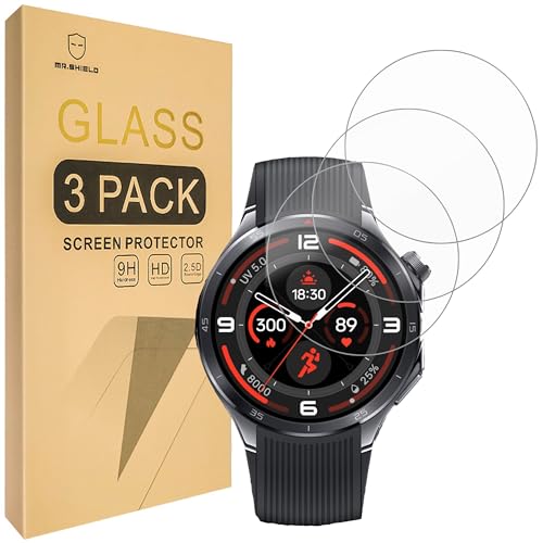 Mr.Shield Screen Protector compatible with OnePlus Watch 3 [Tempered Glass] [3-PACK] [Japan Glass with 9H Hardness]