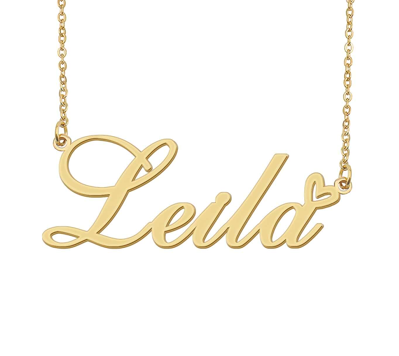 Aoloshow Personalized Heart Name Necklace Gold Custom Any Names Stainless Steel Jewelry for Womens Graduation
