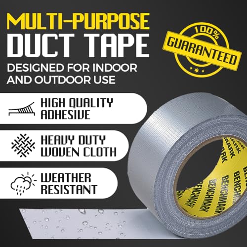 Image of 6 Pack - Grey Duct Tape (2 in x 90 ft /Roll); Total of 540 Feet (180 Yards); Heavy Duty; Tear by Hand Design; No Residue; Strong Yet Flexible; Great for Repairs of All Kinds; Gray Duck Tape; Bulk Pack