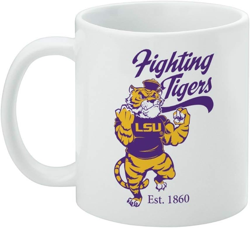 Mike the Fighting Tiger LSU Ceramic Coffee Mug, Novelty Gift Mugs for Coffee, Tea and Hot Drinks, 11oz, White - Image 3