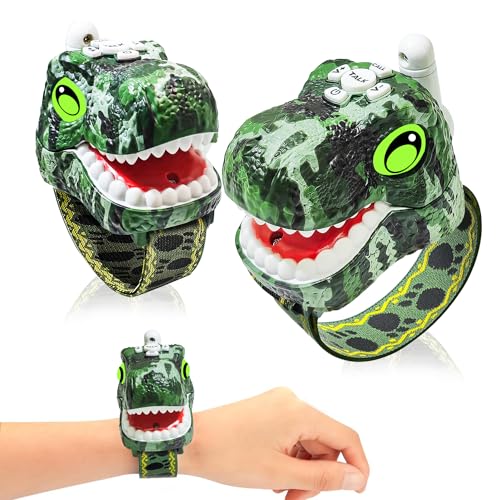 Walkie Talkies für Kinder 2-Pack Dinosaurier Spielzeug für Jungen Mädchen Alter 5-12 Jahre alt 3-Kanal Lange Reichweite mit Ruffunktion Camping Ausrüstung T-Rex Geburtstagsgeschenke