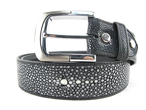 Genuine Polished Stingray Shagreen Skin Leather Intrecciato Casual Men's Handmade Belt 46