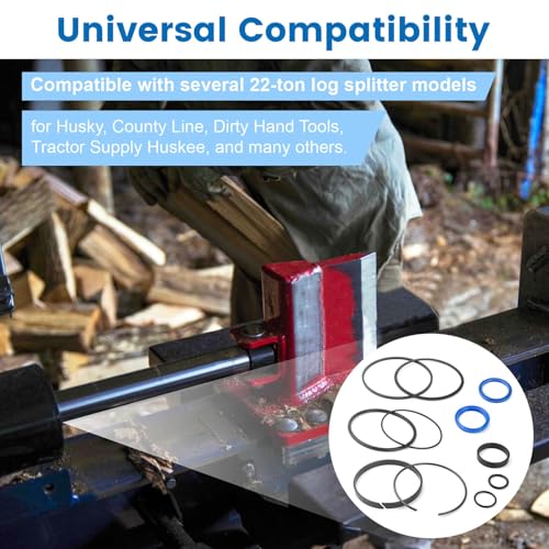 Image of Hydraulic Log Splitter Cylinder Rebuild Seal Kit for 4.0 inch Bore x 1.75 inch Rod Cylinder, Replace for Huskee Log Splitter Parts Hydraulic Cylinder Rebuild Kit (Pack of 11)