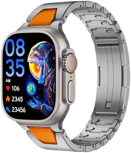 Metal Band Compatible with Apple Watch Bands 49mm 46mm 45mm 44mm 42mm 41mm 40mm 38mm for Men and Women, AOKOOR Tool-Free Quick-Adjust Metal Apple Watch Bands for iWatch Bands Ultra 2, SE, Ultra Series 9 8 7 6 5 4 3 2 1