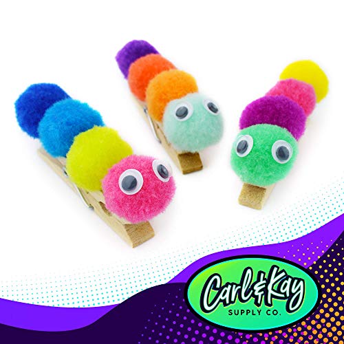 image for Carl & Kay Supply Co. Carl & Kay [300 Pcs] 250 1 Inch Pom Poms & 50 Go