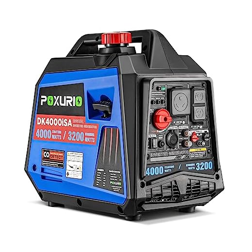 POXURIO 2450-Watt Portable Inverter Generator for Camping & RV, 1.6 Gallon Gas Tank for 8.3 Hours Use, 120V Gas Powered Generator Ultra-Quiet Operation, EPA Compliant