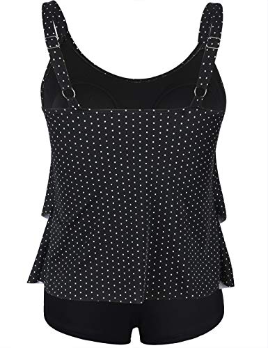 Image of Septangle Women's Tankini Swimsuit Two Pieces Set Ruffle Swimwear Bathingsuit with Boyshort