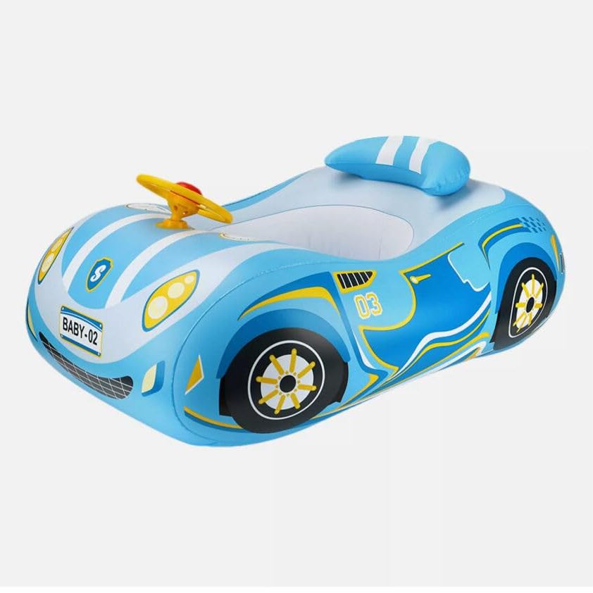 Image of Toddler Pool Float with Seat Boat Inflatable Ride-on Car for Kids Outdoor Toys