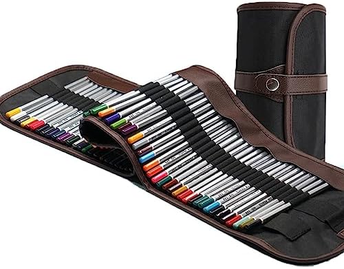 72 Color Pencil Pen Curtain Can Be Rolled Canvas Bag Painting Set image 2