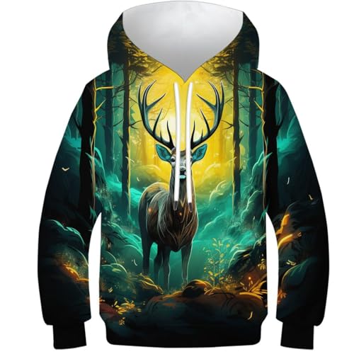 Pull à imprimé 3D et manches longues avec poche pour enfants