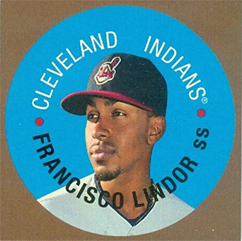 Francisco Lindor baseball card mini 2017 Topps Discs Walmart 1968#68TDC29 Insert (Cleveland Indians)
