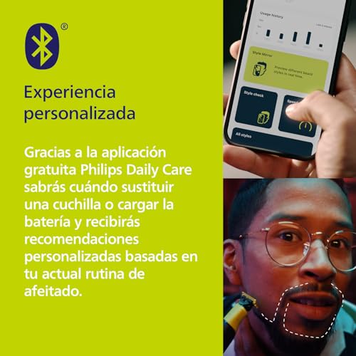 Miniatura 6 de Philips OneBlade 360 con Bluetooth, Recortadora para Barba y Cuerpo, Afeitadora Eléctrica Hombre, Depilación masculina, 2 Cuchillas, 5 Longitudes, 60 minutos de uso con 1 hora de carga, QP4631/30