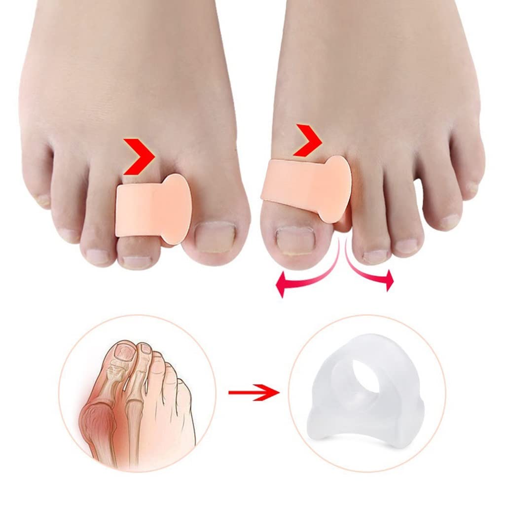 Separador de Dedos de Silicona, espaciadores de Dedos: Corrector de Gel para Dedo en Martillo, Alivio del Dolor de juanete en mazo, Dedos torcidos superpuestos, Fascitis Plantar de Yoga