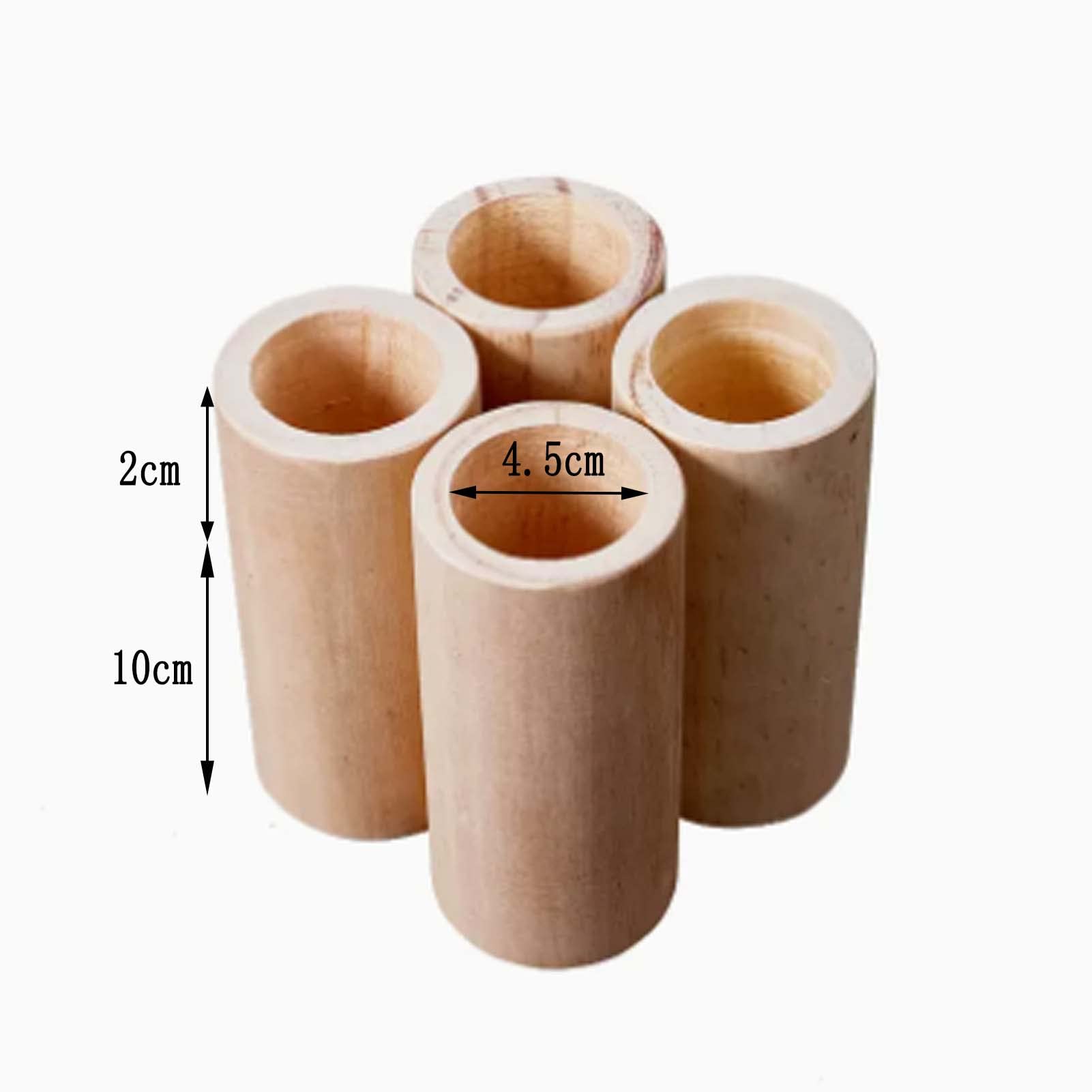 Elevador de Cama 4 Piezas Elevadores de Muebles para Sofá, Armarios Elevadores Mesa y Silla Madera Cilíndrica Natural para Mesa Armario Cama (4.5x10cm)