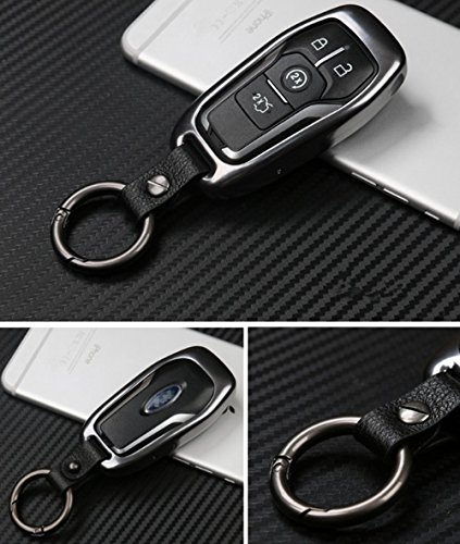 Llavero de coche para Ford Edge acabado decoración premium en funda gris mando 2
