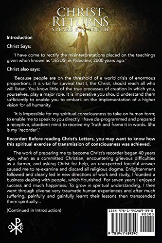 Christ Returns, Speaks His Truth: The Christ Letters