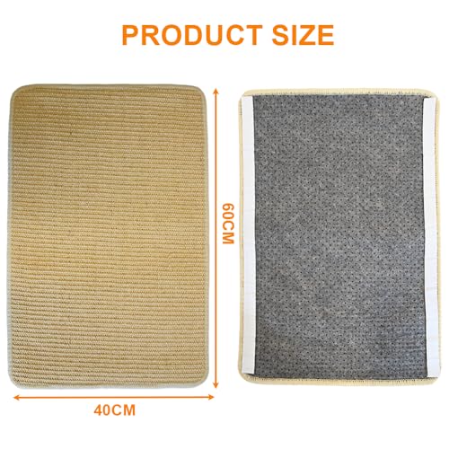 Ram® Sisal Cat Scratch Mat 60cm x 50cm Scratching Mats Anti Slip Scratching Pad - Image 4
