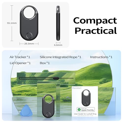 Image of Air Tracker Tag 1 Pack, Black - Bluetooth 5.3 Tracker and Item Finder Work with Apple Find My (iOS /iPadOS /MacOS Only), Locate Keys /Luggage /Backpack and More, Replaceable CR2032 Coin Battery