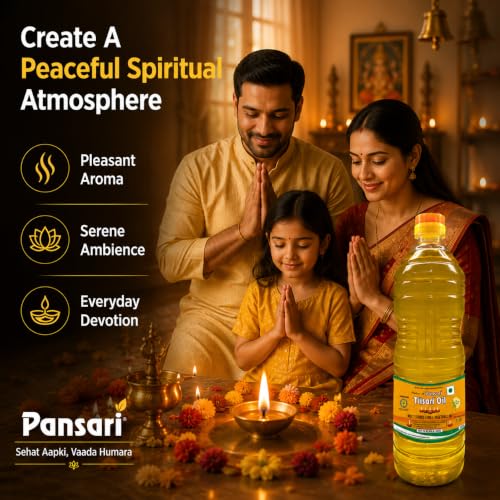 Image of Pansari Tiisari Til Oil 1000ml | Special Deepam Oil for Puja, Rituals & Festivals | Long-Lasting Aroma