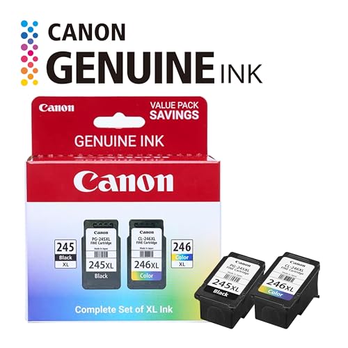 Image of Canon PG-245XL / CL-246XL High-Yield Ink Cartridge Combo - 2-Pack (2 Black, 2 Tri-Color) | Compatible PIXMA MG2522, MX492, TS3122, TR4520 & More | Crisp Text & Vibrant Color Prints