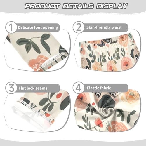 Bolaz Toddler Girls Leggings Printed Yoga Pants Leggings Rose Pekingese for Kids3