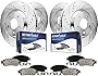 Detroit Axle - 345mm Front & 320mm Vented Rear Drilled Slotted Rotors + Brake Pads Replacement for 300 Charger Challenger Magnum - 8pc Set