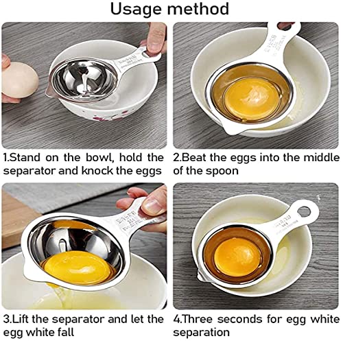 Image of YANCI 3 in 1 Stainless Steel Egg Slicer, Boiled Egg Slicer, Fruit Slicer, Egg Yolk & White Separator, Egg Strainer Spoon