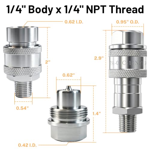 Image of 1 /4 inch NPT,1 /4 inch Body Hydraulic Quick Coupler Set,Fit for Enerpac A-630