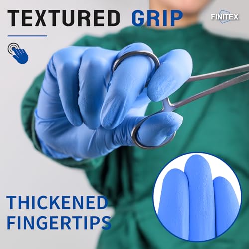 Image of Nitrile Disposable Medical Exam Gloves 4mil 100PCS Cleaning Food Glove | Powder-free, Latex-free, Medical-grade,Food-grade,Industrial-grade,Blue,Thick,Comfortable fit,Examination,Food,Cleaning