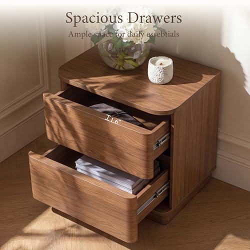 Image of Yechen Nightstand with 2 Push to Open Drawers Storage