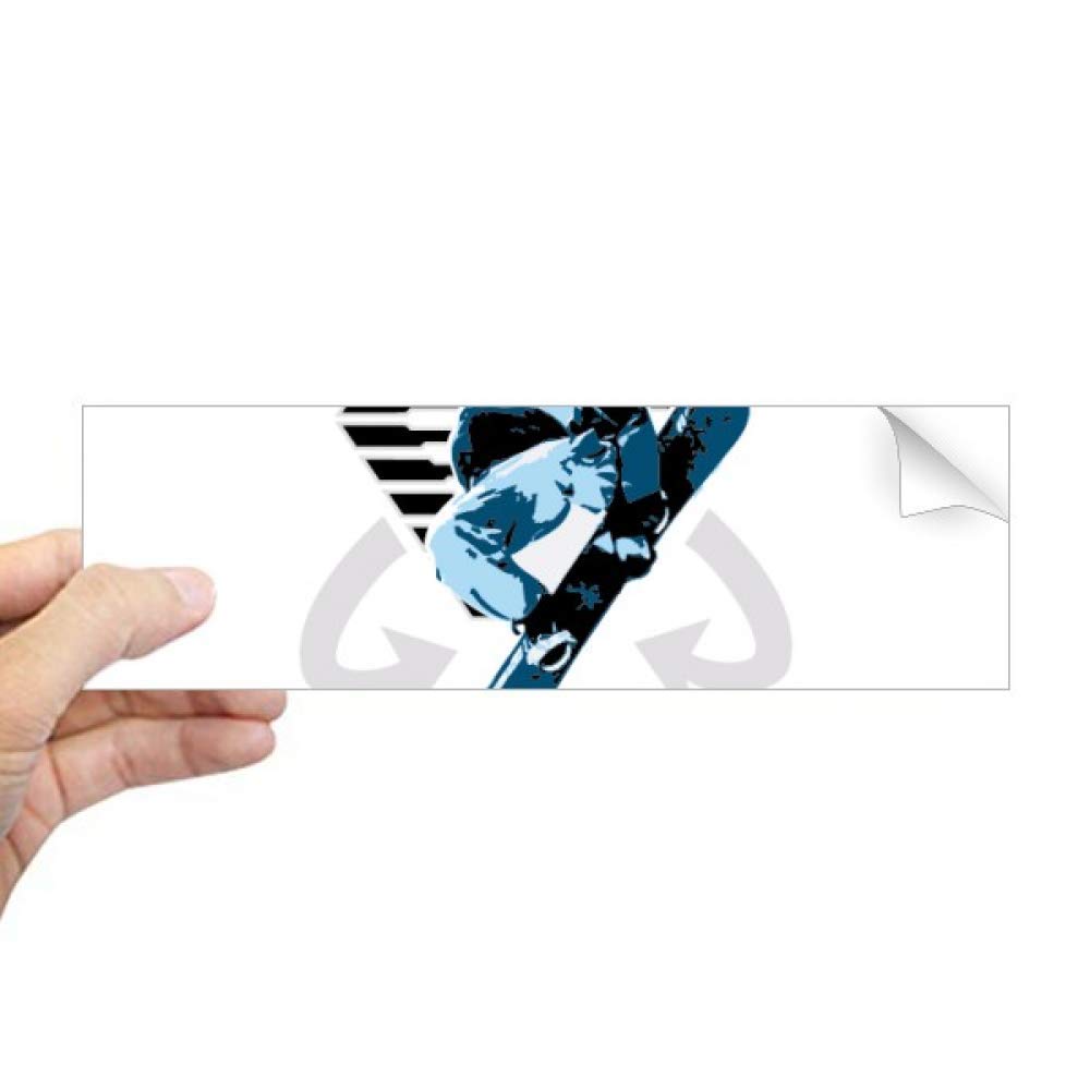 Sticker rectangulaire pour fenêtre avec motif snowboard pour déco chambre