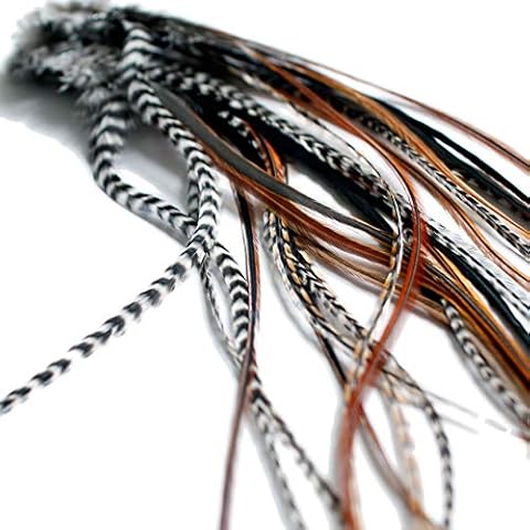 superlang flauschige Haarverlängerungen aus echten Federn, Feder für Haar, 33-38 cm, 10 Stück Cover