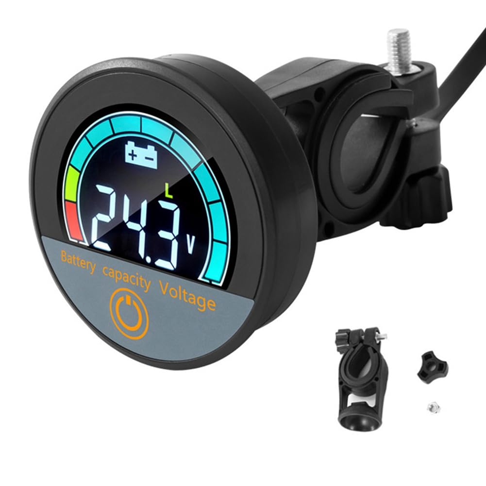 Amazon | Guddbuy 5918 DC8-100V デジタル円形電圧計 防水 バッテリー