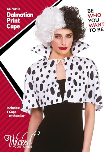 Wicked Costumes Adult Dalmatian Print Cape with Collar Fancy Dress Accessory