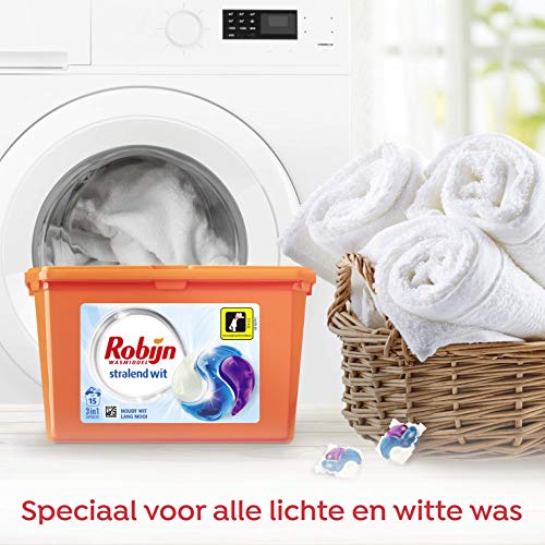 Robijn Stralend Wit Wascapsules speciaal voor de witte was - 4 x 15 wasbeurten - Voordeelverpakking - Image 6
