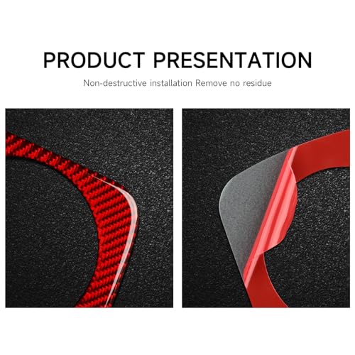 Image of Car Gear Shift Panel Cover Decals for 2011 2012 2013 Dodge Durango Accessories Carbon Fiber Interior Stickers Red, A