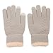 Winter Warm Gloves Thermal Knit Fleece Lined Full Finger Glove for Cold Weather Solid Color Fashion Soft Glove (One Size)