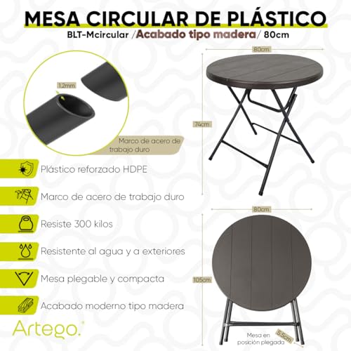 Encuentra reviews de Mesa redonda plegable de madera del mes. 21 Imagen adicional